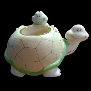 Vintage CMI/HENTON Turtle & Frog Candle Holder 4" T 6" W